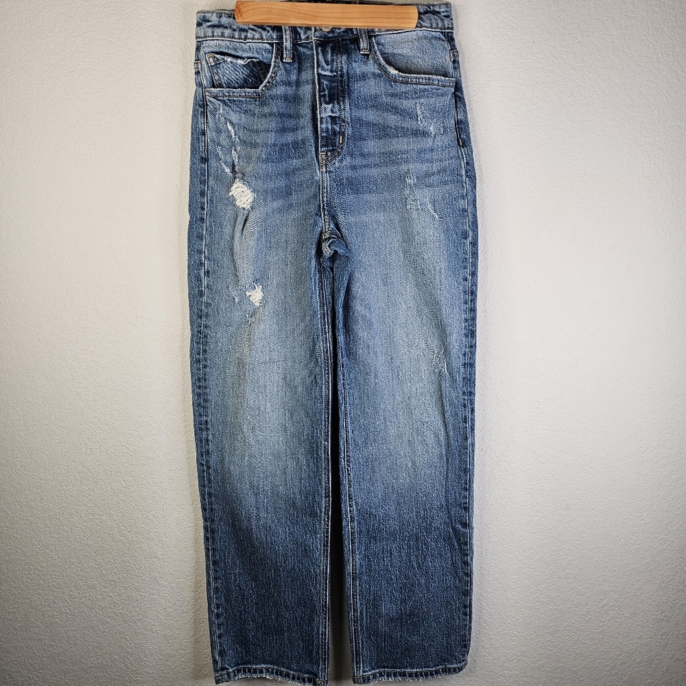 Signature Blue Relaxed Jeans with Distressed Details